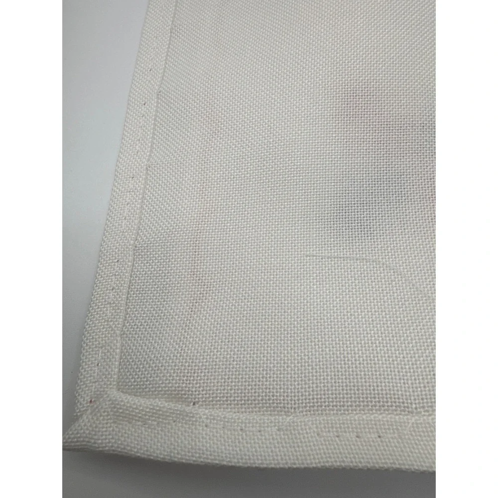 Vintage Style Embroidered Cloth Napkins Set of 6 White Red Black Folk Pattern